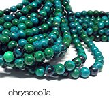 #1: 天然石 クリソコラ 珪孔雀石 連売り 約6mm 《STONE KITCHEN パワーストーン 天然石》