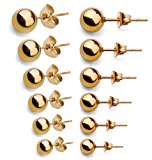 #9: Jstyle[ジェイスタイル]【6ペアセット】ステンレス　ピアス　レディース　イヤリング　セット　金属アレルギー対応　サージカルステンレス316L　サイズ：2mm～7mm