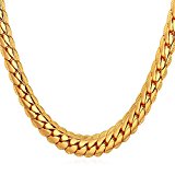 #9: U7 メンズ ネックレス 喜平チェーン ヒップホップ アクセサリー K18金メッキ 46~81cm 幅6mm[N739]