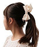 #1: ボナバンチュール（Bonaventure） サテン リボン バナナクリップ 大 大きめ レディース ヘアアクセサリー ヘアクリップ 人気 ブランド 髪留め バニラ
