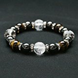 #9: パワーストーンブレスレット 天然石ブレスレット 数珠 メンズ レディース ブレスレッド 開運 お守り 金運 男性 女性 厄除け 魔除け 数珠ブレスレット ヘマタイト(タイガーアイ【金運】内径約17cm) LEAD