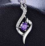 #3: JUDYの秘密＜愛の言葉＞ネックレス レディース　キュービックジルコニア　ペンダントトップ　素敵　925純銀製 ホワイトデー プレゼント 白い　紫　選べる2色　(紫)