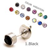 #7: 1．ブラック 1個売り ファーストピアス 20ゲージ アレルギーフリー サージカルステンレス 20G 金属アレルギーになりにくい ピアス