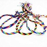 #8: 【5個セット 】 願いをかけて幸せに レインボー 虹色 ミサンガ ;AMMI-021