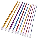 #9: SODIAL(R)11pcs 10.6″ マルチカラーなアルミのチュニジアアフガンかぎ針編みのフックニット針セット2～8㎜