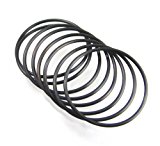 #10: ラバー　ブレスレット 黒 8本セット細