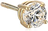 #2: [アマゾンコレクション] Amazon Collection 片耳のみ 14金ホワイトゴールド ラウンドカット スクリューバックポスト付 ダイヤモンド スタッドピアス(0.1ct J-Kカラー,I2-I3クラリティ) ERSWG-015-JK