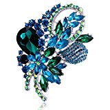 #9: 【ノーブランド 品】キラキラ　ブルー宝石　ラインストーン　　ブローチピン　女性ジュエリー　贅沢　花形