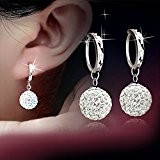 #3: [Toshibuya] アレルギー　キラキラ ピアス レディース イヤリング　耳スタッド シルバー フックピアス (10.0mm)