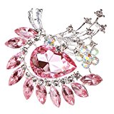 #6: 【ノーブランド品】水晶　花のブローチ　ドロップ　モザイク　ラインストーン　ブローチピン　女性の宝石　ピンク