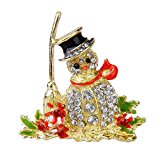 #7: SODIAL(R)雪だるまラインストーンブローチピンギフト多色