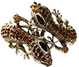 #3: O’ｚ star 珍しい トカゲ の ブレスレット バングル インパクト 抜群 男 女 共用 アンティーク 調 (ブラウン)