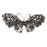 #9: 【ノーブランド品】ヴィンテージ　女性　クリスタル　ラインストーン　蝶　髪留め　クリップヘアピン