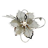 #10: ［enyapearl］ お花のデザイン アコヤ真珠 ブローチ パール ブローチ ABR543