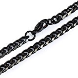 #3: Trendsmax ジュエリー 　アクセサリー　黒 幅5mm メンズ 喜平チェーン　キヘイチェーンのみ　ネックレス　上品　チョーカー, クラシック リンク, ステンレス, カラー:ブラック　上品