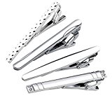 #9: PiercingJ　ステンレス製　 ビジネス　シンプル タイピン 　ネクタイピン シルバー　4本セット ギフトボックスを提供(＃９)