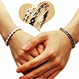 #7: ブレスレット ペア Ｍasaling L’amour 印刻 高級感のある セラミック+チタン製 専用BOX付き メンズ＆レディース 2点セット