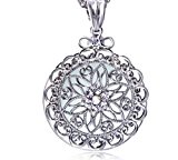 #7: (よんピース)4 piece ルーペ 拡大鏡 携帯 ペンダント 透かし レース 繊細 きらきら 美しく 胸元 華やか シルバー AN0015 シルバー