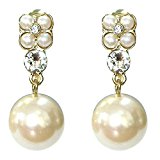 #7: デザイン パール イヤリング ゴールド E9G 日本製 Made in JAPAN 結婚式 お呼ばれ ブライダル ウエディング 二次会 謝恩会 発表会 ハレの日 フォーマル カジュアル レディース 大人 ミニポーチ付き