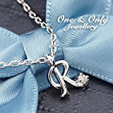 #2: 【鑑別付】 天然 ダイヤ イニシャル ネックレス ホワイトゴールド ペンダント 誕生石 4月 ダイア ダイヤモンド daiyamond