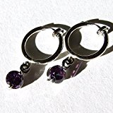 #10: イヤリング ピアスに見えます(装着簡単) アメジストキュービック レディース