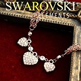 #5: 【SWAROVSKI ELEMENTS】トリプルハート ネックレス　スワロフスキーエレメンツ ＃1028 ピンクゴールド