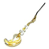 #4: 新宿銀の蔵 『成功/福寿/金運』 手彫り金鳳凰/水晶勾玉 ルチルクォーツ 携帯ストラップ 【天然石・パワーストーン】