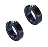 #10: ochiyo-shop 2個セット シンプル イヤーカフ 【ブラック】 チタン フェイクピアス 両耳用 小