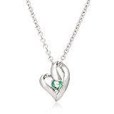 #7: [シアーズ] Sears シルバー925 オープンハート ペンダント 5月誕生石 エメラルド e-1658-5