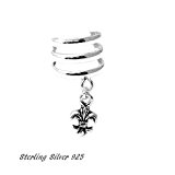 #7: 【BLUE GEMS】ユリ 紋章 イヤーカフ イヤカフ シルバー メンズ レディース ;AMTHJC-043