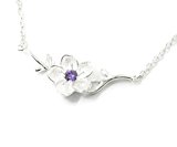 #9: Fairy Heart 桜 ネックレス 桜モチーフ 春の温かみのあるネックレス 母の日 ギフト プレゼント (パープル２)