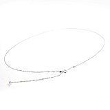 #8: K18ホワイトゴールド　カットボールチェーン　0.8ミリ幅45ｃｍ　スライドアジャスター付