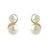 #10: [ヴァンテーヌ] VINGTAINE ダブル パール ウェーブ ピアス 結婚式 二次会 P1305-G-P ゴールド-P