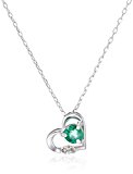 #5: [ディーコレクション] D-COLLECTION K10ホワイトゴールド エメラルド/ダイヤモンドネックレス(0.1ct/0.01ct) DN10576WGE-