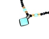 #8: (スペイド) SPADE メンズ ネックレス ブラックスピネル シンプル ブラック【w728】 (ターコイズ)