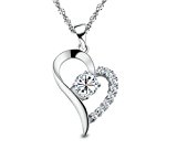 #10: KEISHIN　スーパージルコニア採用 925純銀製 オープンハートモチーフ　ネックレス フレンチロープ