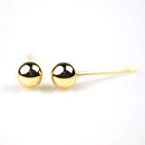 #9: K18イエローゴールド丸玉ピアス 3mm 【1ペア 両耳販売】 ボールピアス イエローゴールド 18金 K18 ニッケルフリー