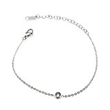 #9: (マイクイーン) maikun ブレスレット　極細　ワンストーン　キラキラ　チェーン ステンレス製 シルバー