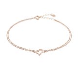 #10: LoveReva [ラブレバ] K10 天然ダイヤモンド オープンハート ブレスレット レディース 1502 (ピンクゴールド, 18cm)