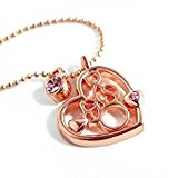#8: ディズニー ネックレス アクセサリー ミニーちゃん DISNEY MINNIE 生誕80周年記念品 ピンクゴールド×ローズ石 レア ジュエリー アクセ DISNEY ミッキー レーシーハート ネックレス プリンセス 大人ディズニー [並行輸入品]