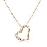 #8: nadi K10PG オープンハート ダイヤモンド 0.01ct ペンダント ピンクゴールド チェーン ネックレス