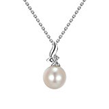#1: 本真珠ネックレス 高級天然貝パール 淡水真珠ペンダント ホワイト系 Starcock (ホワイト)