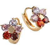 #1: 【ao-select】SAKURA&STAR ダイヤモンドcz5石のピアス（18金イエローゴールド仕上げ）