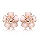 #8: (イウハ) IUHA 淡いピンク桜イヤリング さくら 櫻 18Kピンクゴールドメッキ オーストリア産ジルコニア (淡いピンク)