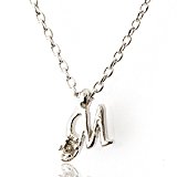 #8: 【鑑別付】 天然 ダイヤ イニシャル ネックレス ホワイトゴールド ペンダント 誕生石 4月 ダイア ダイヤモンド daiyamond