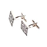 #10: 【ノーブランド 品】浮き彫り　ヴィンテージ　メンズ　結婚式　カフスボタン　ビジネススーツ・シャツ用　正方形　ブラック　カフリンクス