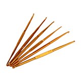 #8: SODIAL(R)6pcsゴールデンアルミダブルエンドかぎ針編みのフック2.0～7.0ml