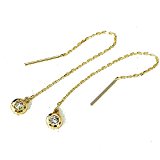 #4: 【鑑別付】 K18 天然ダイヤ ミラーカット アメリカンピアス K18YG 計0.1ct ダイア 誕生石4月 18金 チェーンピアス