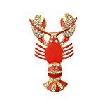 #4: ブローチ　赤　亜鉛合金　金色　ザリガニデザイン　ブライダル　　ブローチピン　ジュエリー