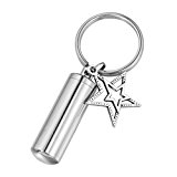 #10: HOUSWEETY カプセル付き 筒 ボトル メモリアル ペンダント ネックレス キーボルダー 両用アクセサリー スターチャーム 38mmx11mm